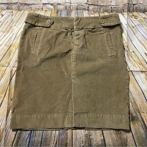 American Eagle Tan Corduroy Button Fly Skirt With Pockets